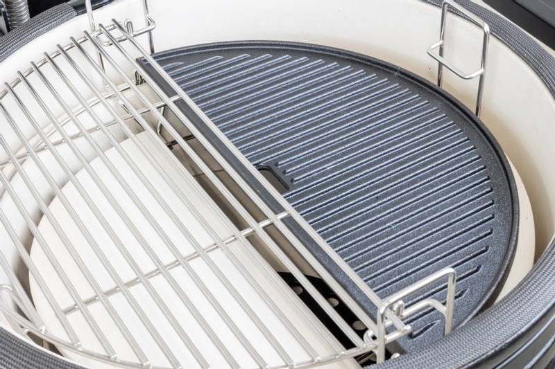 BASTE halfrond tweezijdig gietijzeren grillplaat voor 23,5 inch kamado