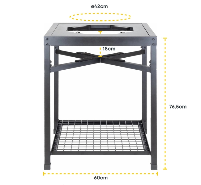 BASTE kamado tafel voor 13, 15 en 16 inch kamado - Staal