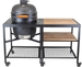 BASTE barbecue tafel met werkblad voor 18 en 21 inch kamado - Staal/acacia