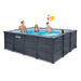 Intex Graphite Panel zwembad - 400 x 300 x 124 cm - met zandfilterpomp en accessoires - met mensen

