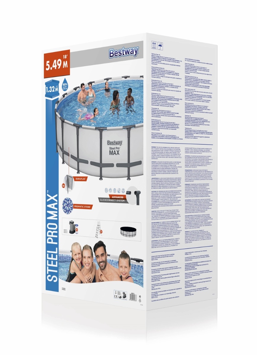 Bestway Steel Pro MAX zwembad - 549 x 132 cm - met filterpomp en accessoires - verpakking