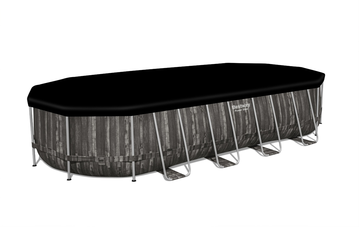 Bestway Power Steel ovaal zwembad - 732 x 366 x 132 cm - met filterpomp en accessoires - afdekzeil