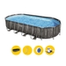Bestway Power Steel ovaal zwembad - 732 x 366 x 132 cm - met filterpomp en accessoires