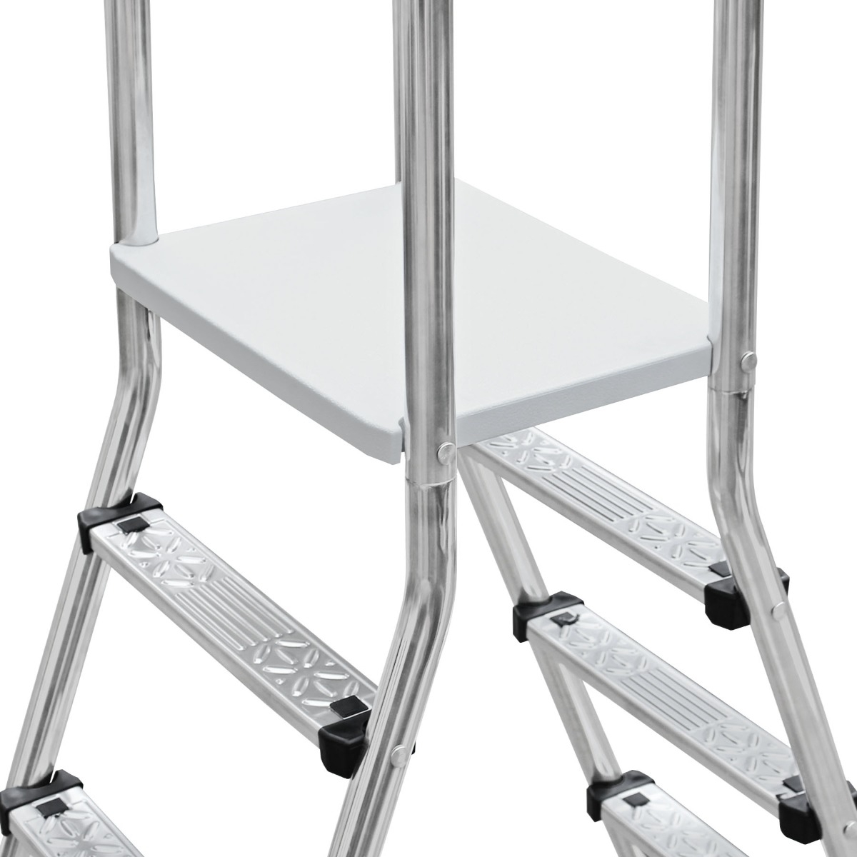 W'eau A-frame RVS zwembadtrap 2 x 4 treden - AISI 304 - plateau