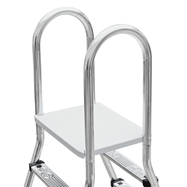 W'eau A-frame RVS zwembadtrap 2 x 5 treden - AISI 304 - plateau