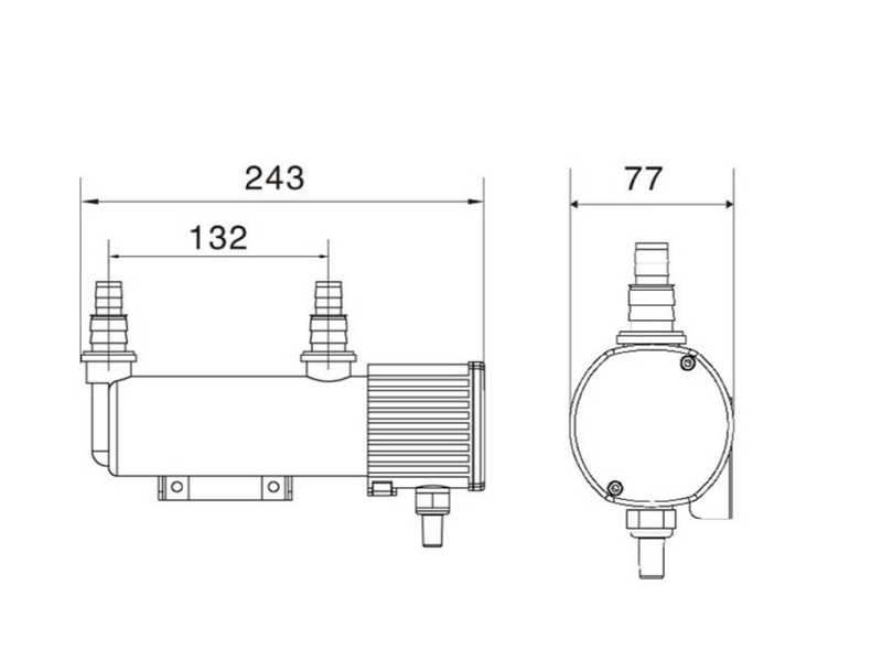 Afmetingen AquaForte GUV-207 UV-C 7 watt