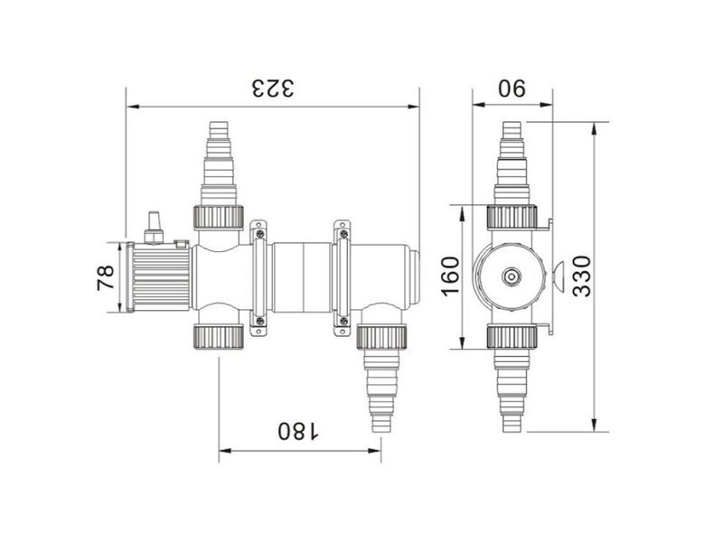Afmetingen Aquaforte GUV-209 UV-C 9 watt
