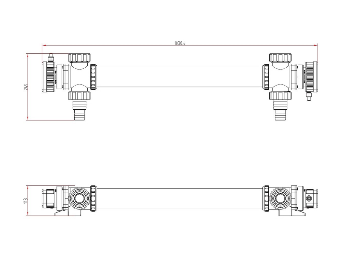 Afmetingen AquaForte SUV UV-C 24 watt