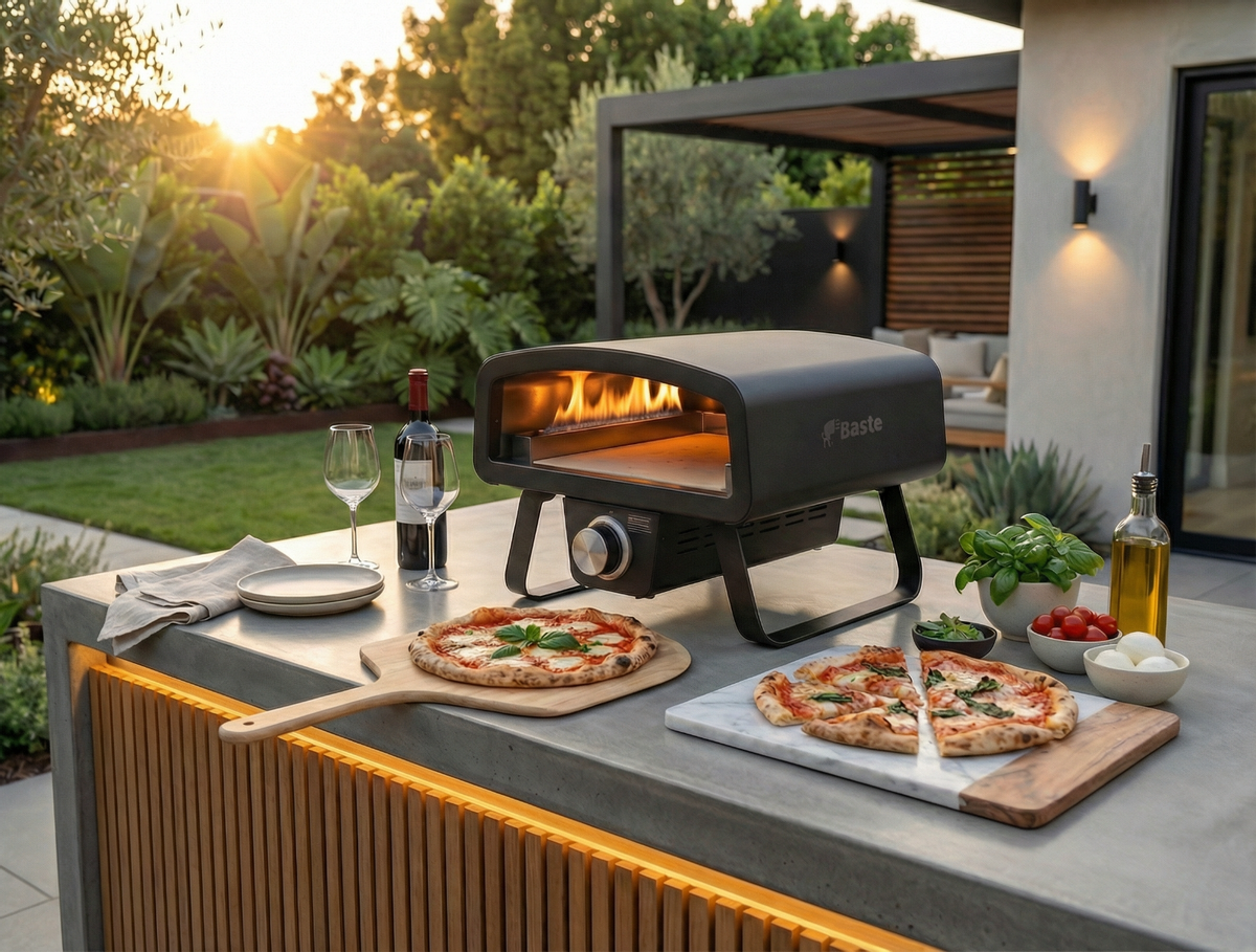 BASTE pizzaoven buiten gas 12 inch - RVS