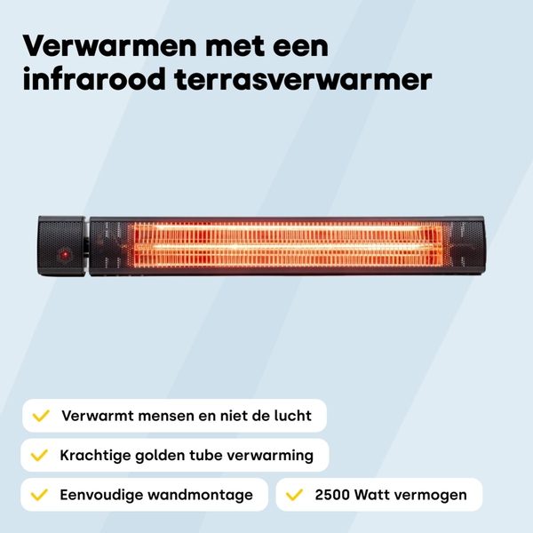 Luminous Golden Wall 2500 watt terrasverwarmer