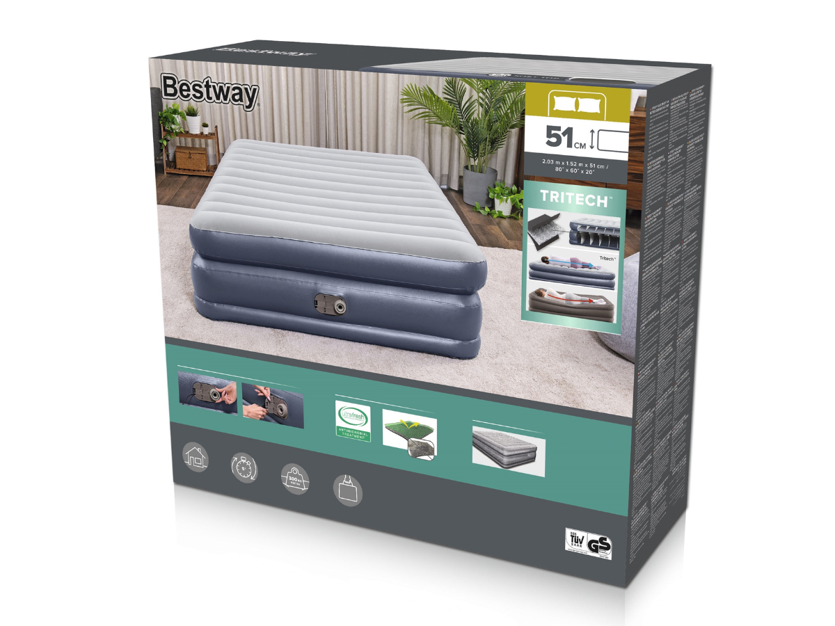 Bestway Tritech Quadcomfort luchtbed - Queensize (152 cm)