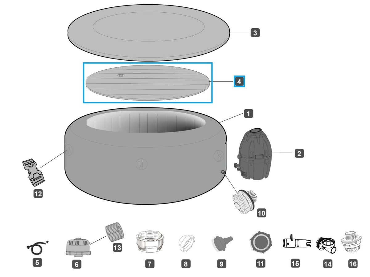 Lay-Z Spa opblaasbare coverdeksel - Ø 216 cm