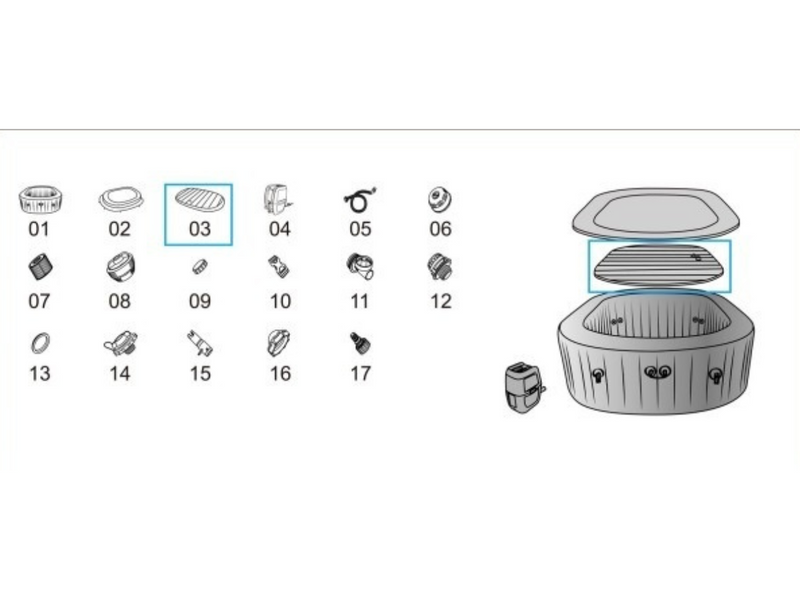 Lay-Z Spa opblaasbare coverdeksel - 270 x 180 cm