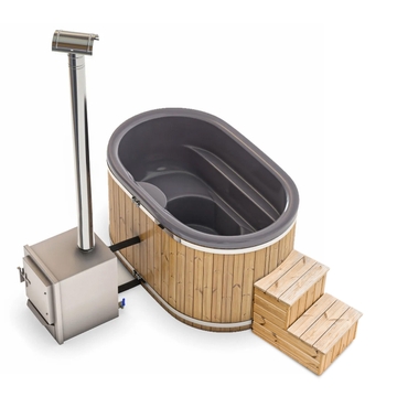 Houtgestookte hottub Extern - 2 personen - Grijs