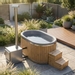 Houtgestookte hottub Extern - ovaal - 2 personen - Grijs