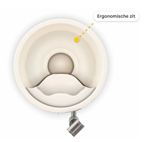 Houtgestookte hottub Intern - 5-6 personen - Wit
