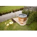 Houtgestookte hottub Intern - rond - 5-6 personen - Grijs