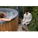 Houtgestookte hottub Intern met filteraansluiting - rond - 3-4 personen - Grijs