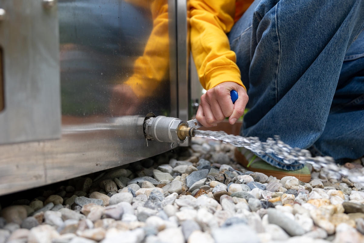 Houtgestookte hottub Intern met filteraansluiting - rond - 5-6 personen - Wit