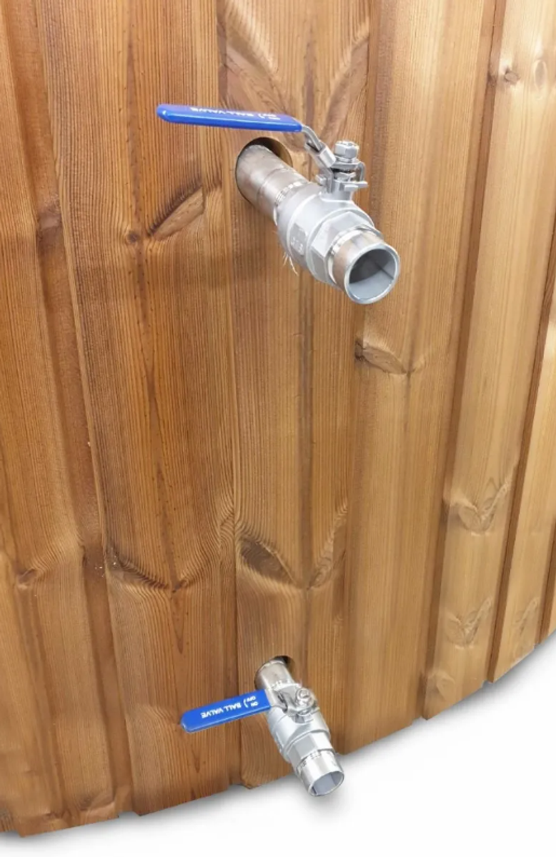 Houtgestookte hottub Intern met filteraansluiting - 5-6 personen - Grijs - Filteraansluiting