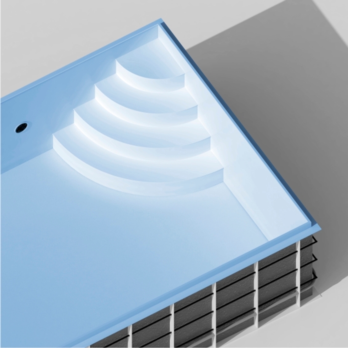 Polypropyleen zwembad met hoektrap - 5,00 x 3,00 x 1,50 m