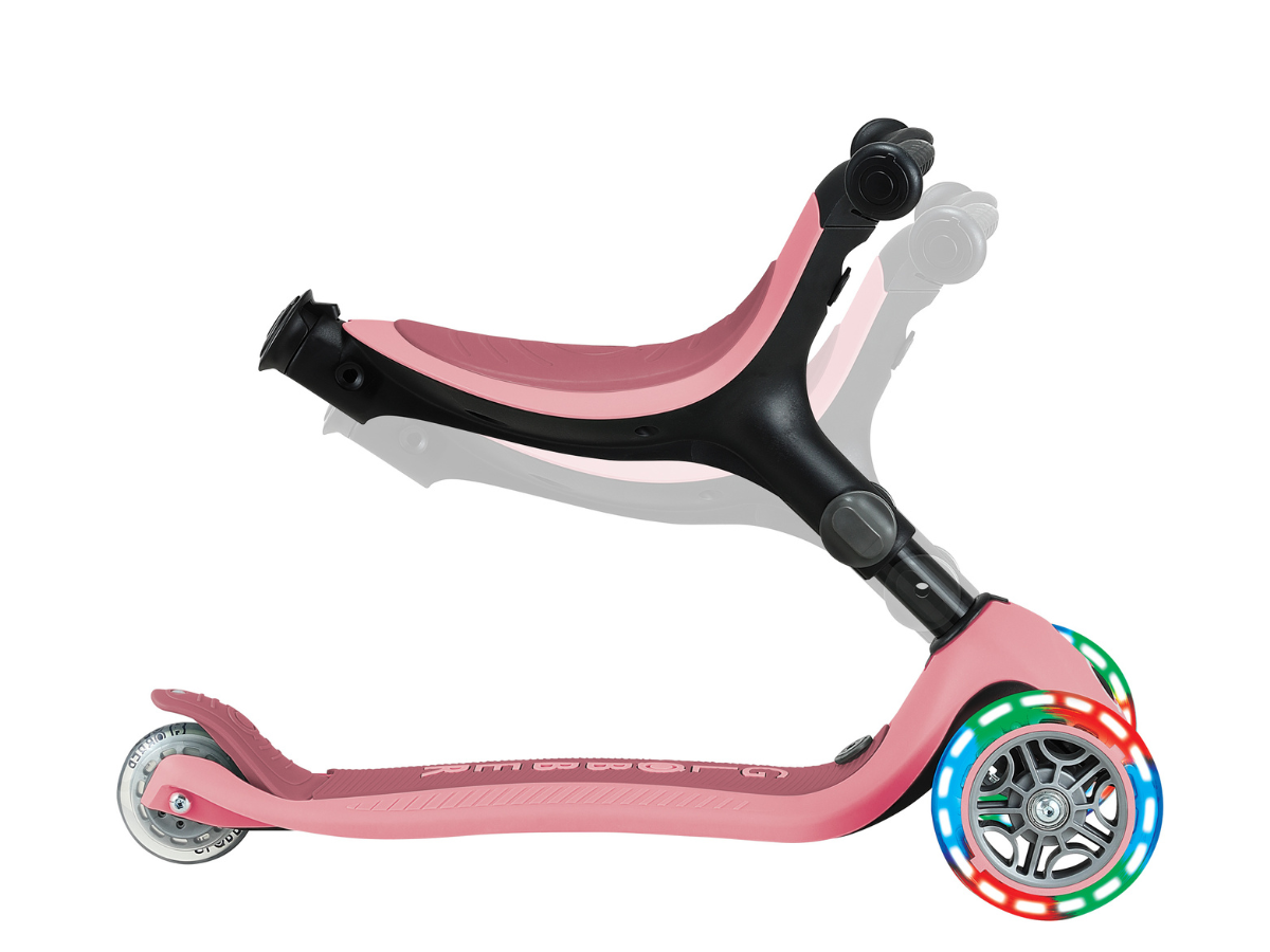 Globber Go Up Active Lights step - Pastel roze