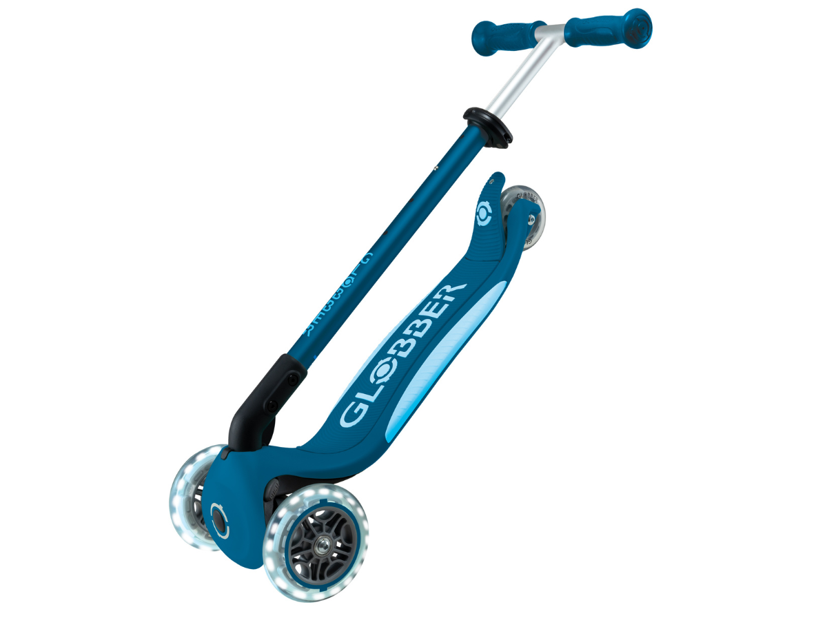 Globber Primo Foldable Plus Lights step - Blauw