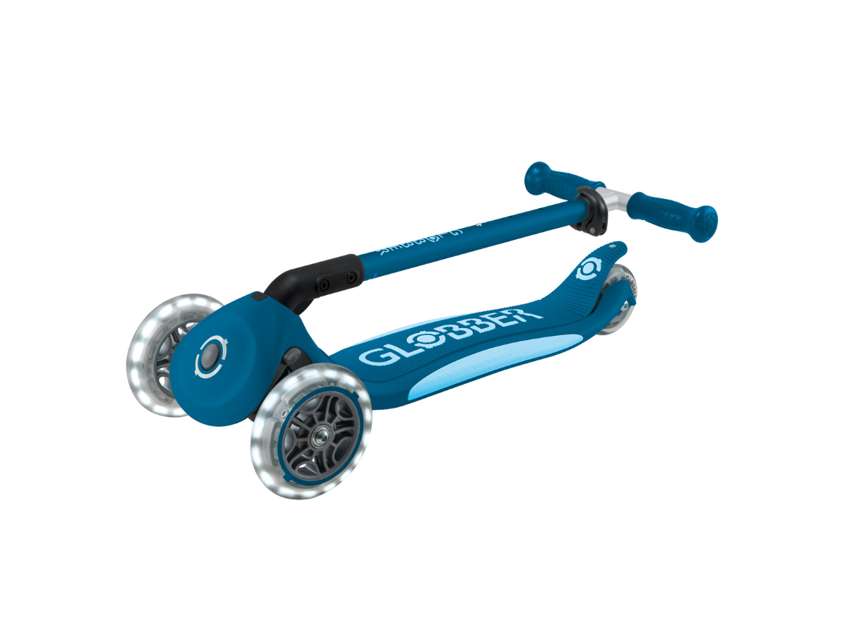 Globber Primo Foldable Plus Lights step - Blauw