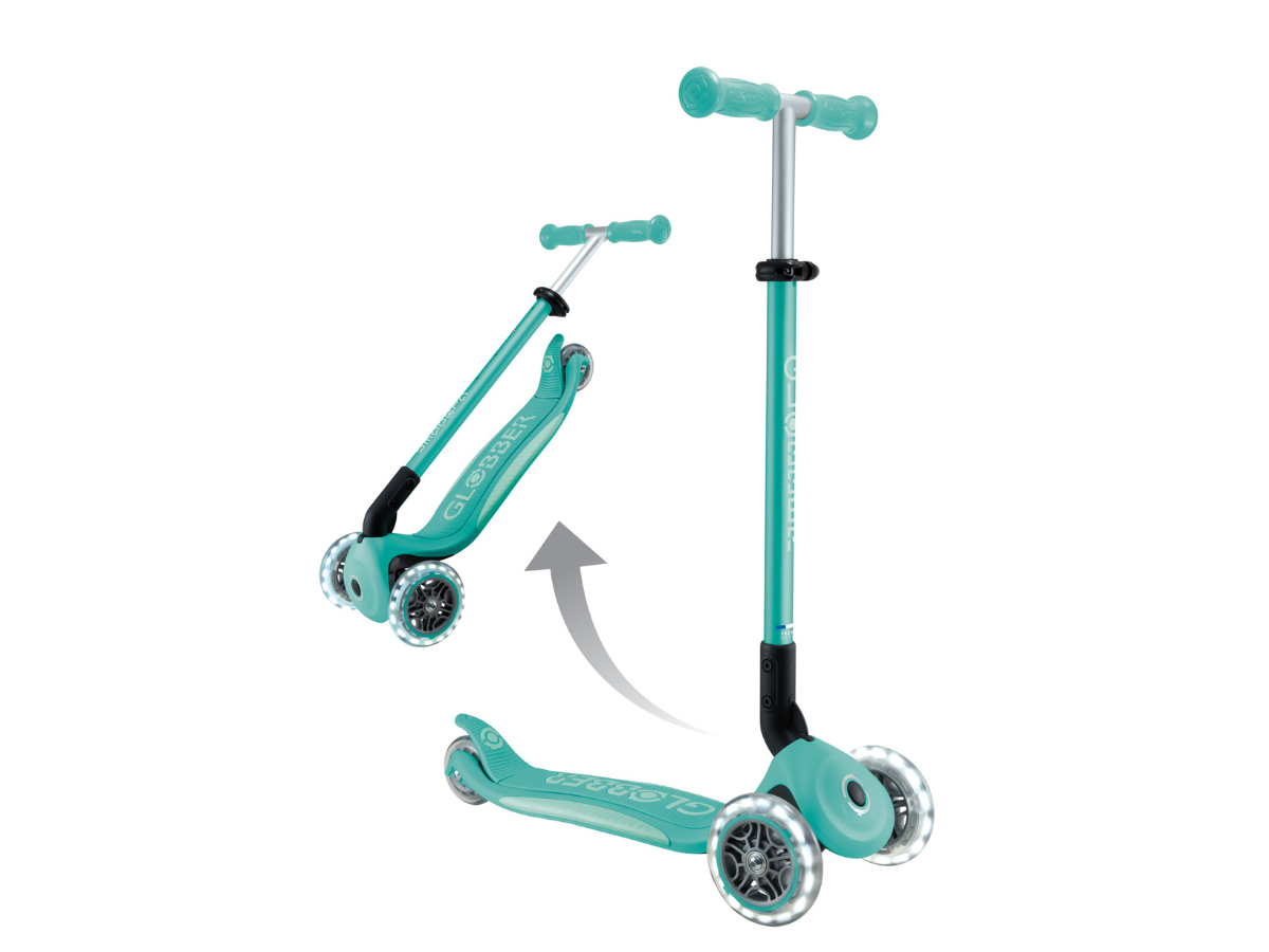 Globber Primo Foldable Plus Lights step - Mint