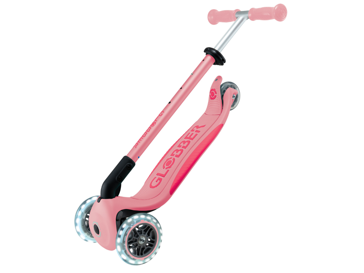 Globber Primo Foldable Plus Lights step - Pastel roze