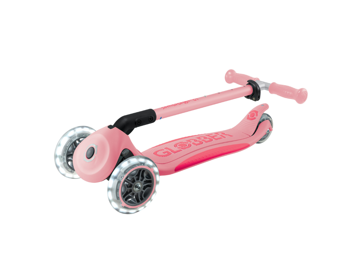 Globber Primo Foldable Plus Lights step - Pastel roze