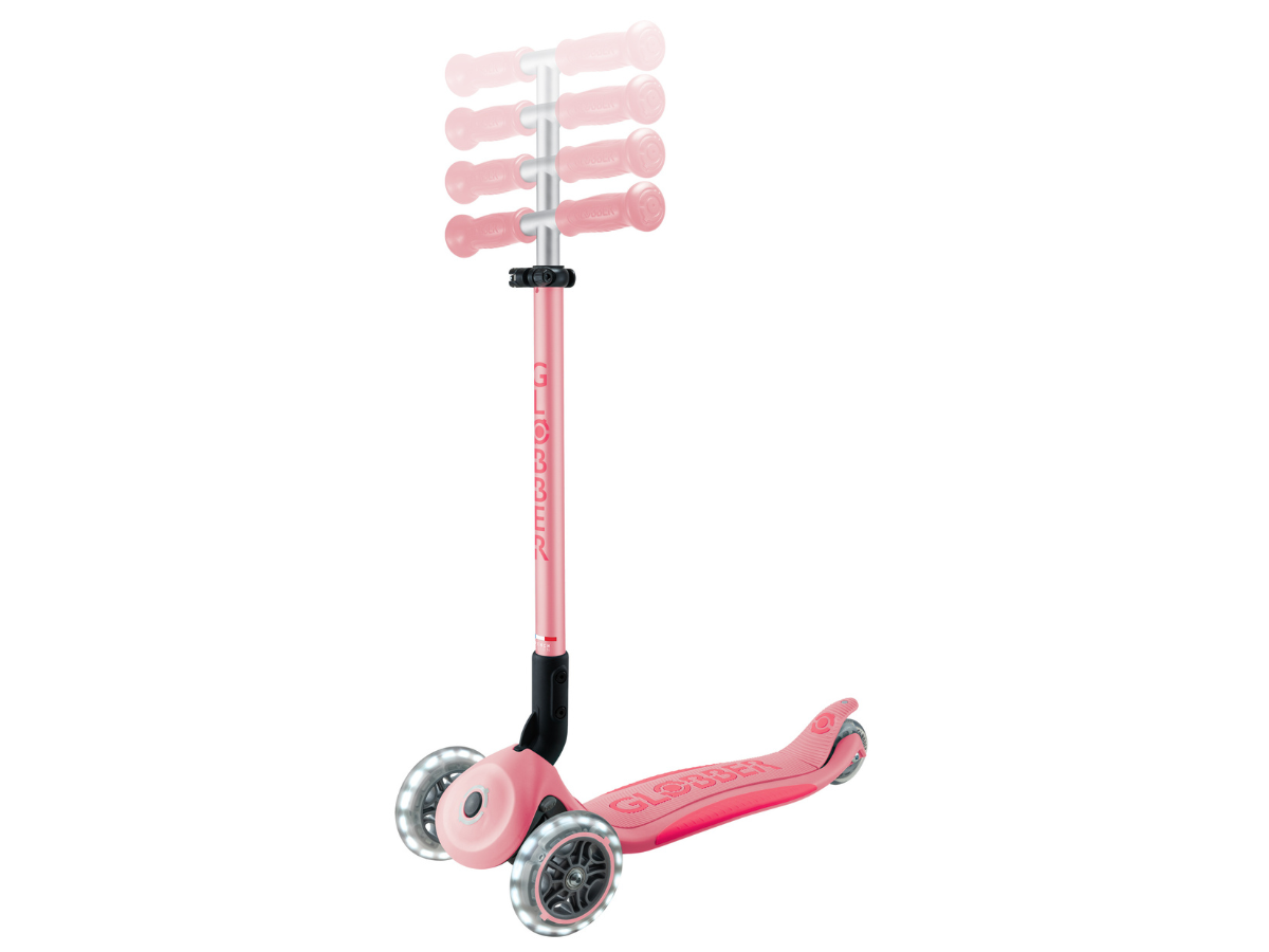 Globber Primo Foldable Plus Lights step - Pastel roze
