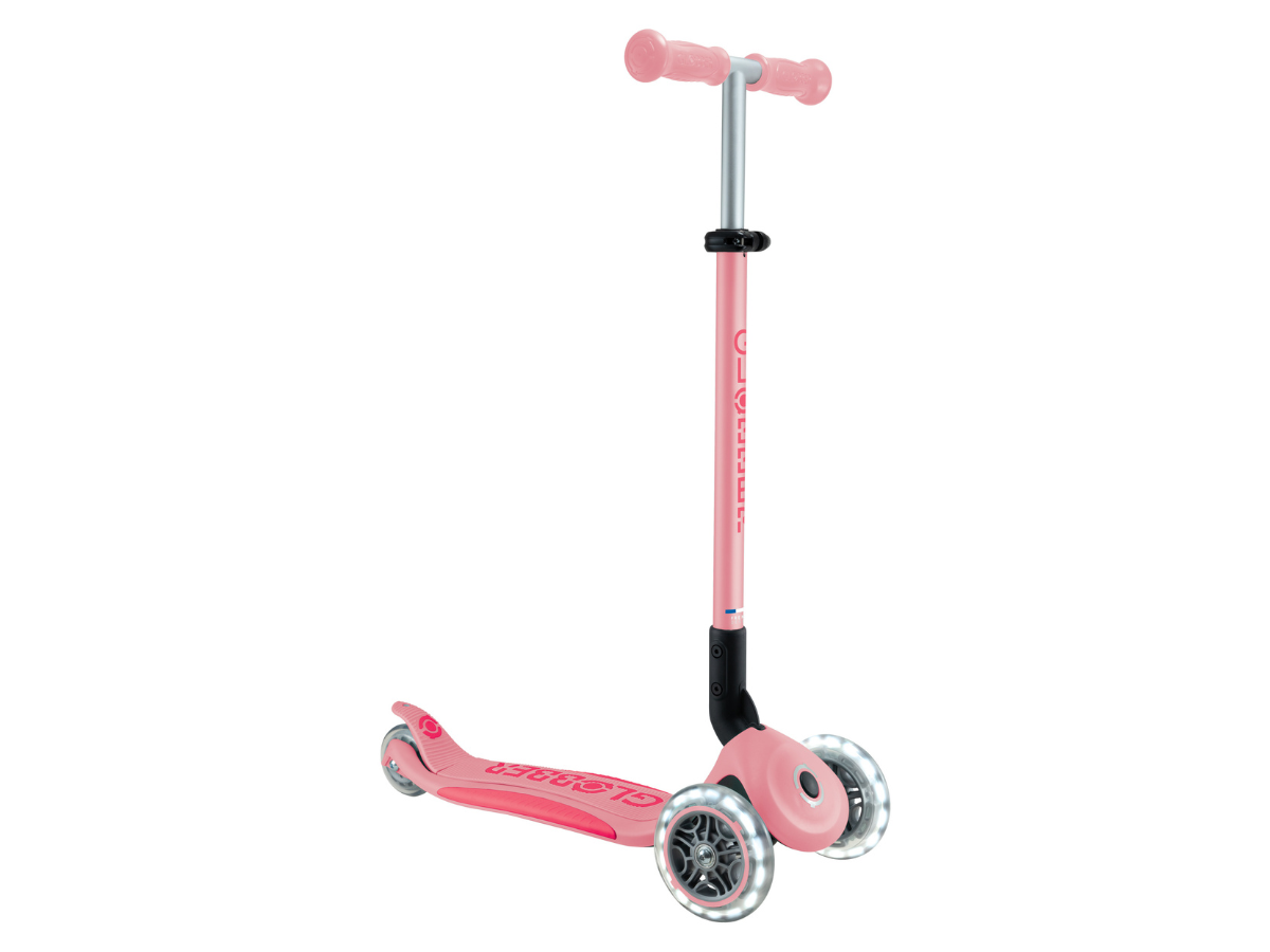 Globber Primo Foldable Plus Lights step - Pastel roze