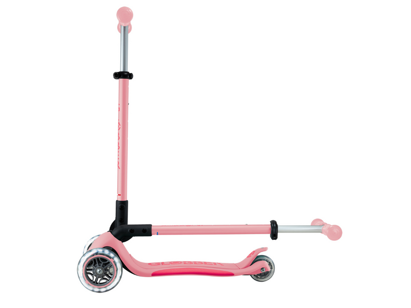 Globber Primo Foldable Plus Lights step - Pastel roze