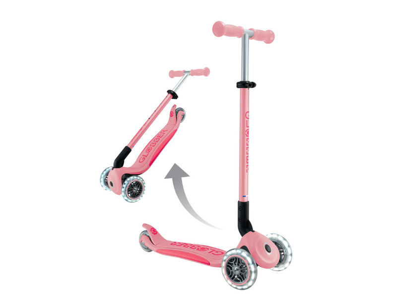 Globber Primo Foldable Plus Lights step - Pastel roze