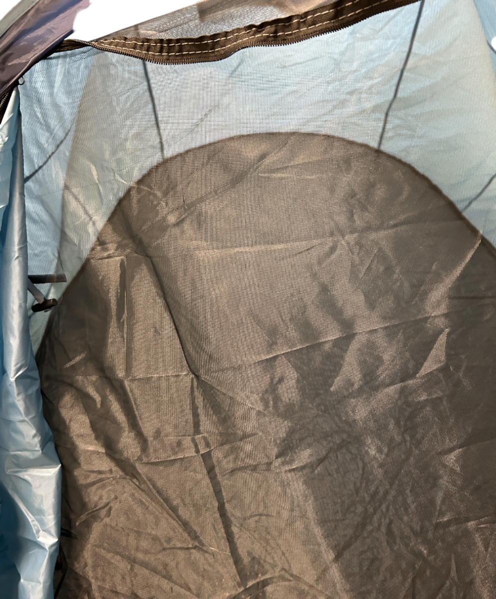 pop-up tent blauw ventilatierooster