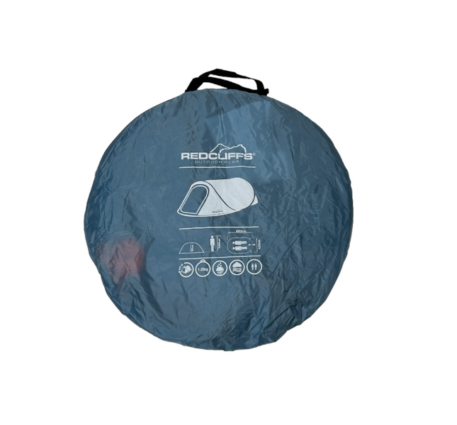 pop-up tent blauw verpakking