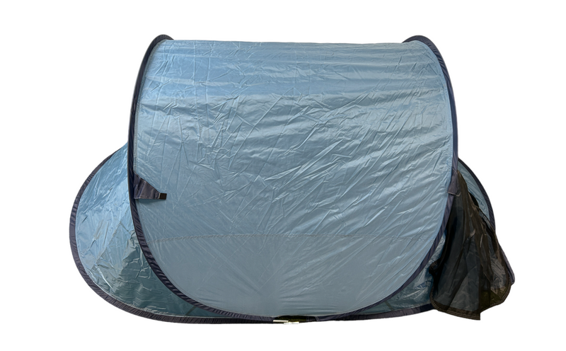 pop-up tent blauw zijaanzicht
