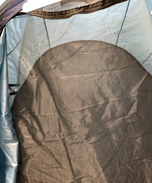 pop-up tent blauw ventilatierooster