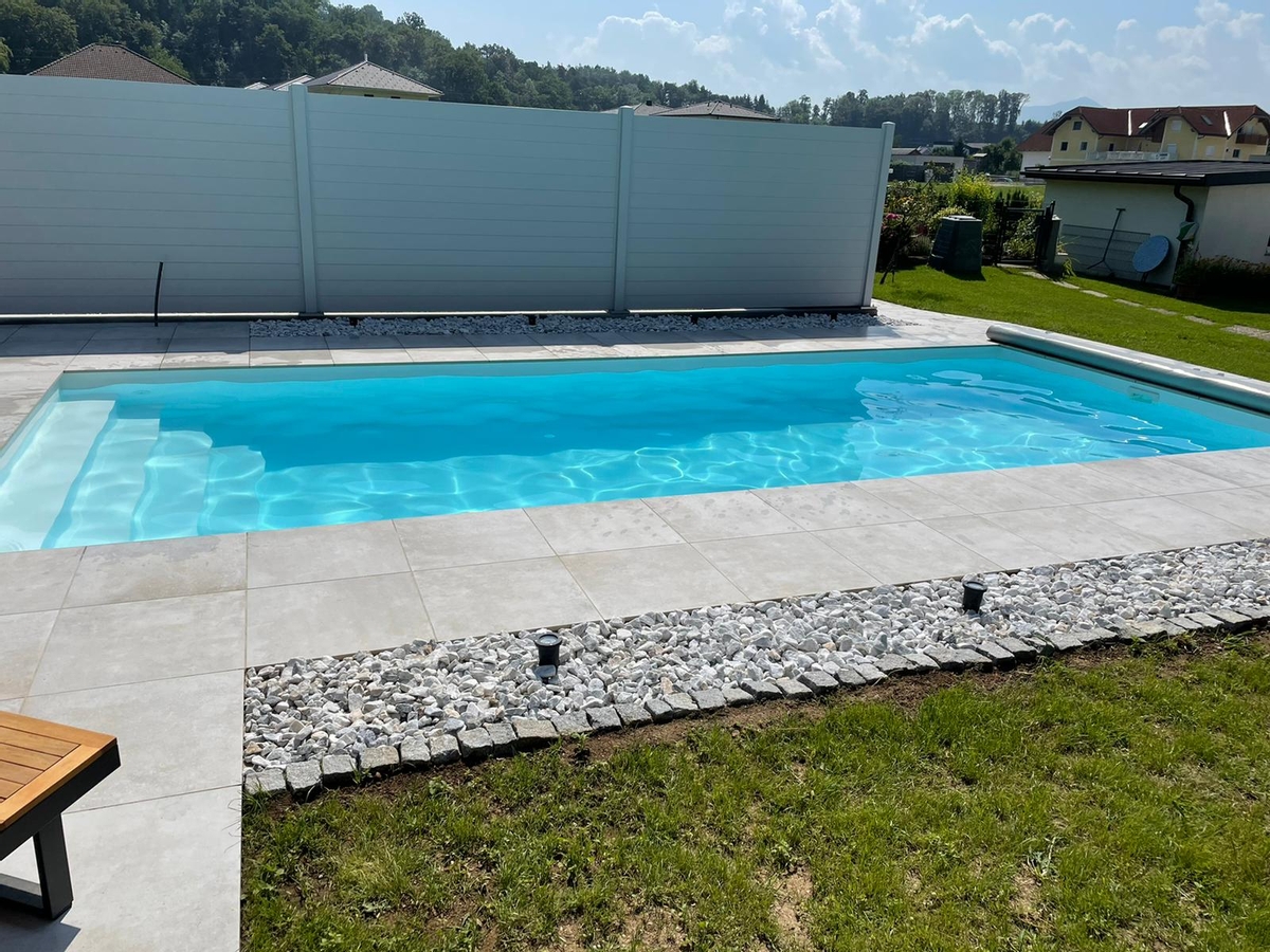 Polypropyleen zwembad met trap over hele breedte - 5,00 x 3,00 x 1,50 m