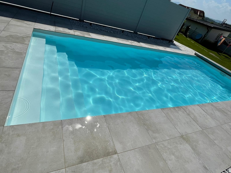 Polypropyleen zwembad met trap over hele breedte - 5,00 x 3,00 x 1,50 m