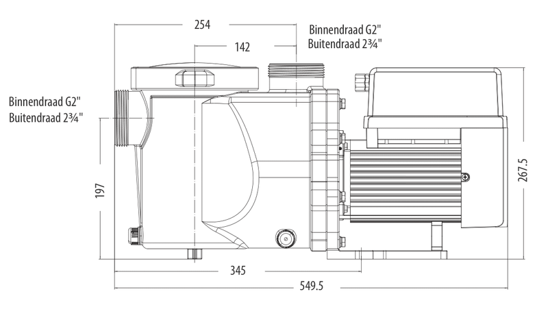 AquaSphere Eco IVS 150 variabele zwembadpomp - tekening
