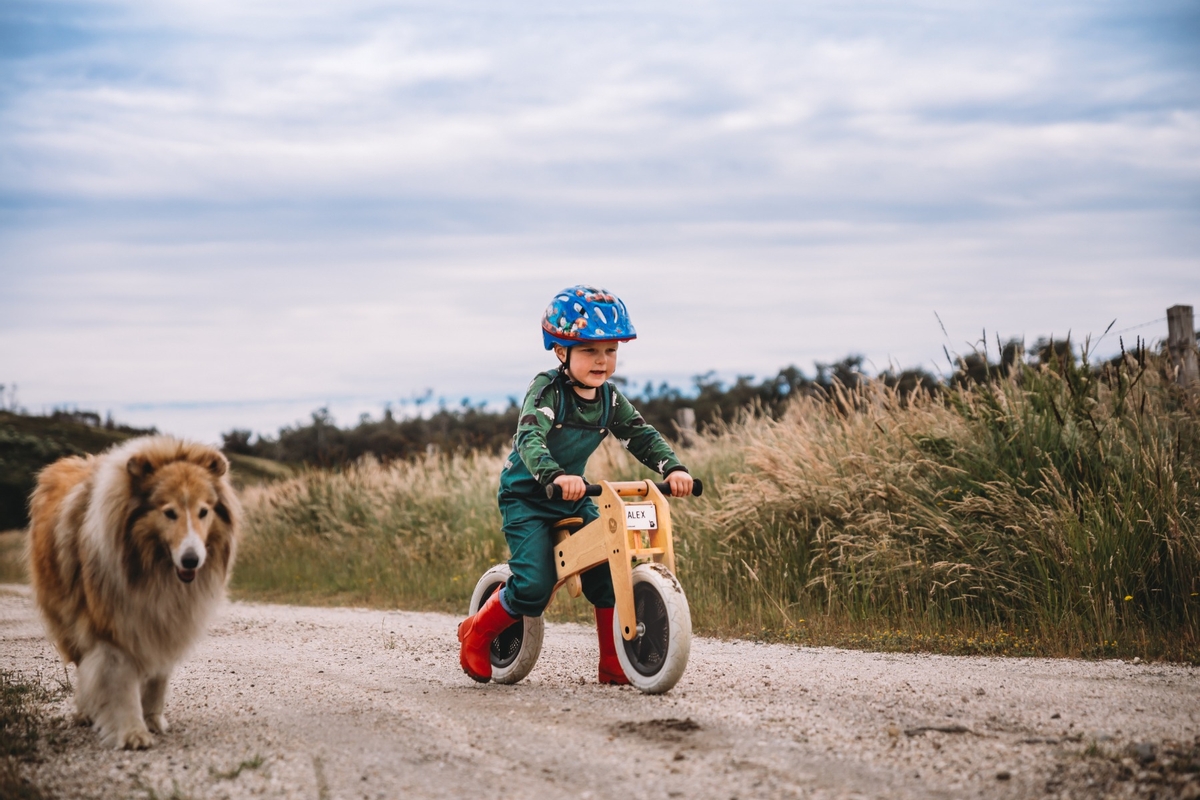 Wishbone Original 2 in 1 houten loopfiets = sfeer