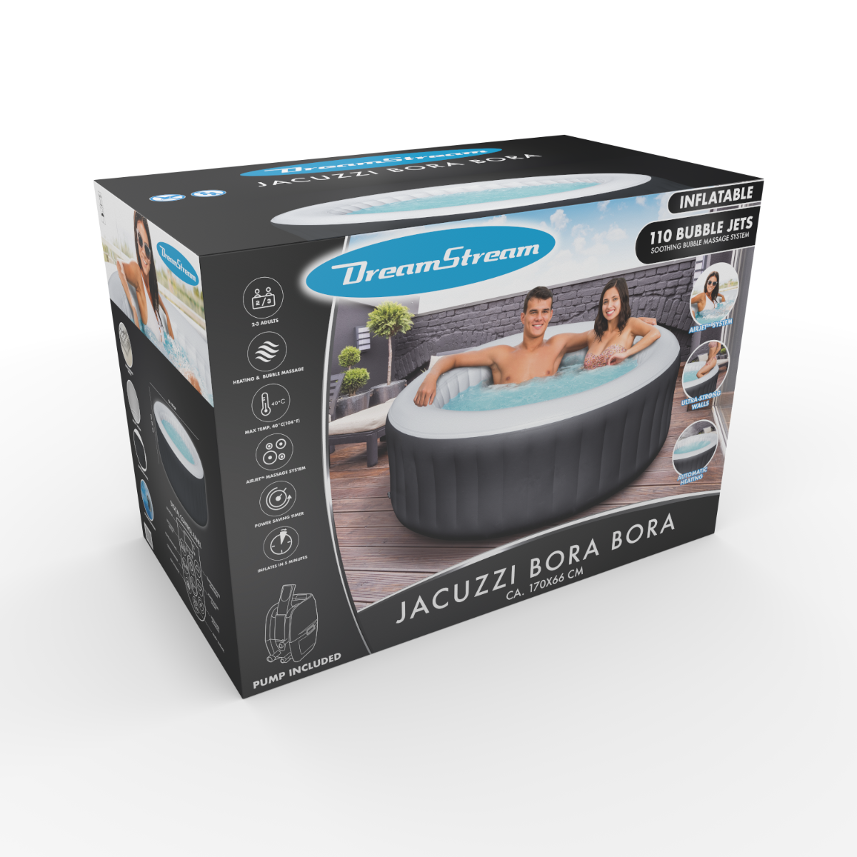 Dreamstream Airjet opblaasbare spa - 3 persoons - doos