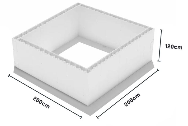 Polystyreen Plunge Pool blokkenset - 2,00 x 2,00 x 1,20 m