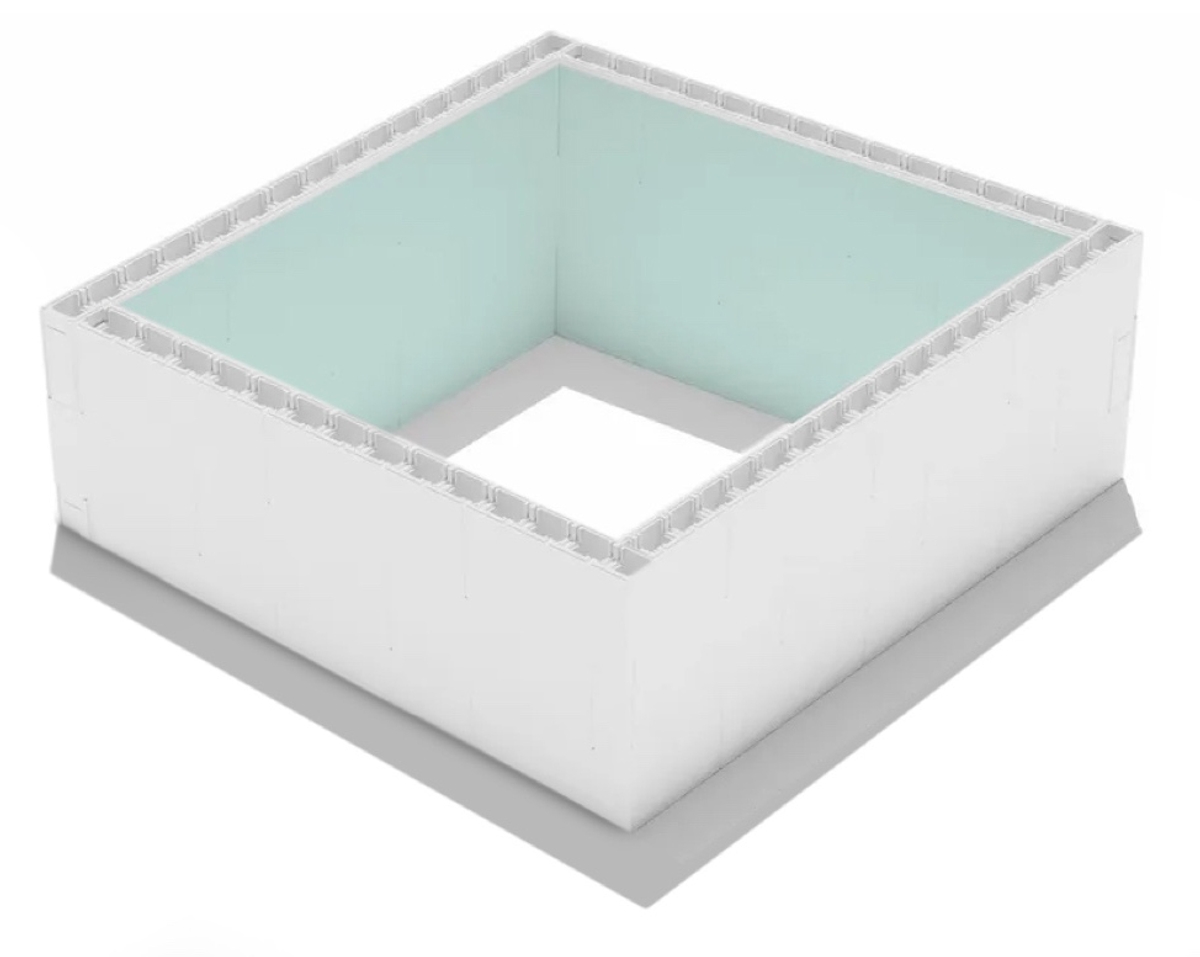 High Density Polystyreen Plunge Pool zelfbouwpakket - 2,00 x 2,00 x 1,20 m