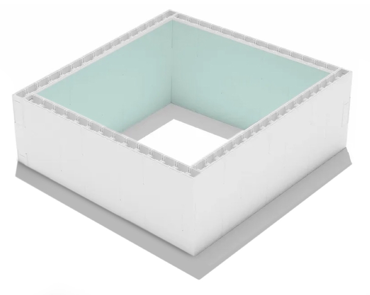 High Density Polystyreen Plunge Pool zelfbouwpakket - 3,00 x 3,00 x 1,20 m