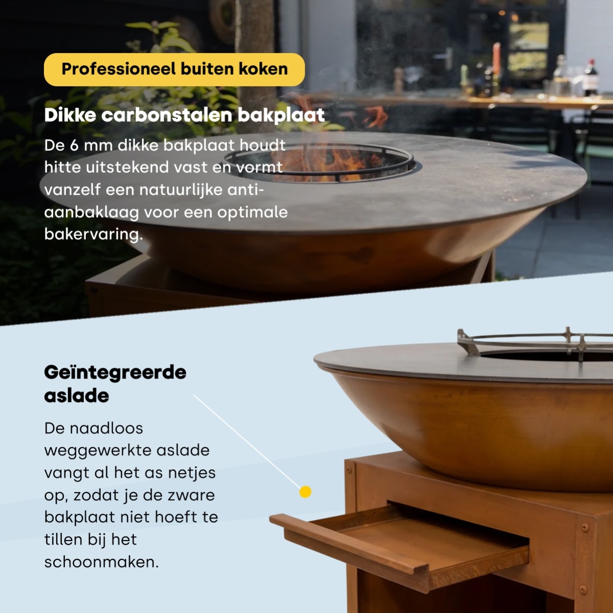 BASTE Island 80 vuurschaal bbq - Cortenstaal