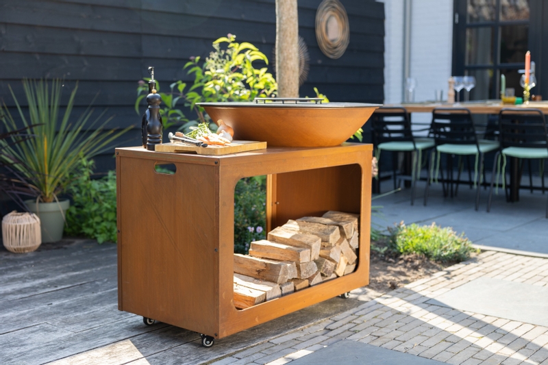 BASTE Island 80 vuurschaal bbq - Cortenstaal