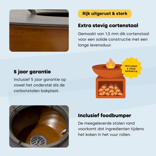 BASTE Island 80 vuurschaal bbq - Cortenstaal